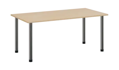 CRTR 160 jídelní stůl, kovová podnož chrom, deska 25 mm, 1600x800 mm, bříza světlá